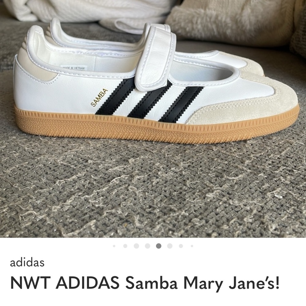 adidas womens Samba Mary-Jane Sneakers - White, Black, - Picture 5 of 5